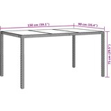  Stol za vrt Bež 150 x 90 x 75 cm poliratan | shoptok.hr