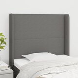 Uzglavlje s ušima tamnosivo 93x16x118/128 cm od tkanine | shoptok.hr
