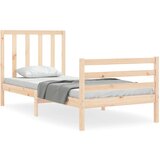 Maison Chic Posteljni okvir - Enojna postelja - Postelja za odrasle z vzglavjem trden les-J16427, (21774271) | Shoptok.si