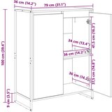  Omara za čevlje Črna Orehovina 79 x 36 x 100 cm Konstruiran les, (5000113257) | Shoptok.si