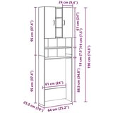 Ormarić za perilicu rublja boja dimljenog hrasta 64x25 5x190 cm | shoptok.hr