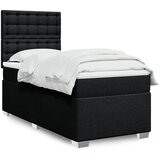 vidaXL Krevet s oprugama i madracem crni 100 x 200 cm od tkanine | shoptok.hr