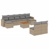  10-dijelni set vrtnih sofa s jastucima bež od poliratana | shoptok.hr
