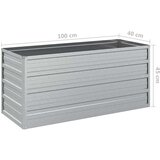 vidaXL Povišena vrtna gredica 100 x 40 x 45 cm pocinčani čelik srebrna | shoptok.hr