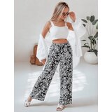 DStreet Spodnie damskie materiałowe wide leg TROPICAL SUN czarne | Shoptok.si