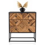 MID.YOU Široka Komoda Santjago Black Sun, Črna, Rjava | Shoptok.si
