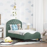  Okvir kreveta za malu djecu s naslonom Morska zelena Baršun | shoptok.hr