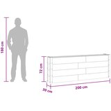  Vrtna visoka greda Črna 200 x 30 x 72 cm WPC in aluminij, (5000287738) | Shoptok.si