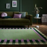 Flair Rugs zelena/vijolična ročno tkana volnena preproga 120x170 cm kai wool border – | Shoptok.si