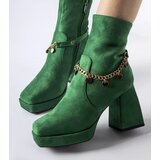 Gemre Green insulated ankle boots with a pendant Saviore | Shoptok.si