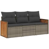 Maison Chic Seti vrtnega pohištva - Vrtna garnitura - Vrtni pohištvo set 3-delna z blazinami siv poli ratan, (21809958) | Shoptok.si
