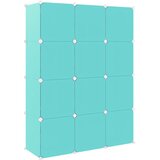 vidaXL Kockasta omarica za otroke z 12 kockami zelena PP | Shoptok.si