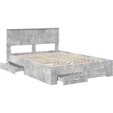  Krevetna konstrukcija s ladicama Betonski sivi 140 x 200 cm | shoptok.hr