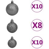  Umjetno osvijetljeno božićno drvce s kuglicama 210 cm 910 grana | shoptok.hr