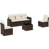 vidaXL 6-dijelni set vrtnih sofa od poliratana s jastucima smeđi | shoptok.hr