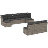  The Living Store Vrtna sedežna garnitura 10-delna z blazinami siv poli ratan - Vrtna Sedežna Garniture, (21455115) | Shoptok.si