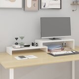  Stalak za monitor bijeli (52-101) x 22 x 14 cm masivna borovina | shoptok.hr