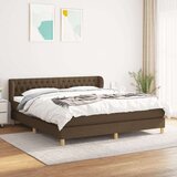  Box spring postelja z vzmetnico temno rjava 180x200 cm blago, (20897335) Cene