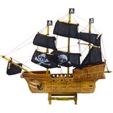  Kolekcionarski model dekorativnog gusarskog jedrenjaka crne boje 33x29cm | shoptok.hr