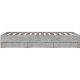  Okvir kreveta s ladicama siva boja betona 135x190 cm drveni | shoptok.hr
