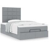 vidaXL Otomanski posteljni okvir z vzmetnico siv 120x190 cm blago | Shoptok.si