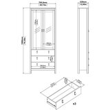 Tvilum Sivo-bež vitrina 78x199x33 cm Madrid – | shoptok.hr