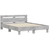 vidaXL Posteljni okvir z vzglavjem betonsko siv 150x200 cm inž. les, (20978771) | Shoptok.si