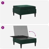  Stolić za sofu s pohranom Tamnozelena Baršun | shoptok.hr