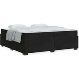 vidaXL Konstrukcija postelje z vzmetnico Črna 200 x 200 cm Žamet | Shoptok.si