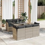  6-dijelni set vrtnih sofa od poliratana s jastucima svjetlosivi | shoptok.hr