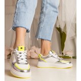  Silver women's sneakers with neon accents Zorra | Shoptok.si