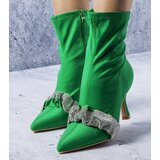 Gemre Green ankle boots embellished with rhinestones Caisse | shoptok.hr