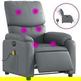 Maison Chic Električni masažni naslanjač - Relax naslanjač sivo umetno usnje, (22134770) | Shoptok.si