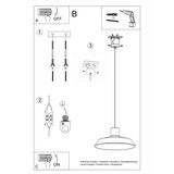  Sollux SL.0282 - Luster na sajli AFRA 1xE27/60W/230V siva/prirodno drvo | Eponuda.com