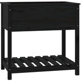  Sadilica s policom crna 82,5x54x81 cm od masivne borovine | Eponuda.com