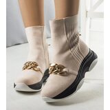 Gemre Beige Insulated Ankle Boots with Chain Ulster | ePonuda.com