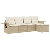 Maison Chic Seti vrtnega pohištva - Vrtna garnitura - Vrtni pohištvo set 5-delna z blazinami bež poli ratan, (21819389) | Shoptok.si