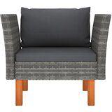 Maison Chic Vrtni kavč - Zunanji kavč poli ratan in trden evkaliptusov les, (22044016) | Shoptok.si
