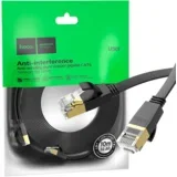 Omrežni kabel, CAT6, Gigabit Ethernet, ploščat, 10 m, črn - US07 General, 10 m