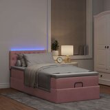 vidaXL Otomanski posteljni okvir z vzmetnico roza 90x190 cm žamet | Shoptok.si