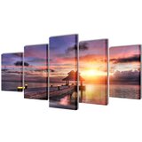  Zidne Slike na Platnu Print Pješčane Plaže i Paviljona 200 x 100 cm | shoptok.hr