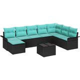  Sjedeća garnitura za vrt 9 kom. Crna Poli ratan 297,5 x 187,5 x 85 cm | shoptok.hr