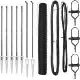 vidaXL heksagonalna ograja siva 1.2x10 m jeklo, ograjni stebri s konico 7 kos Ø32 mm 140 cm cinkano jeklo | Shoptok.si