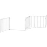  Vrata za pse s vratašcima 8 panela sklopiva 640 cm drvo topole Bijela 80 x 60 x 2 cm | Shoptok.si