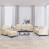  4-dijelni set sofa s jastucima krem od tkanine | shoptok.hr