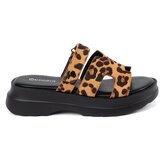 GOODIN Women's leopard print platform flip-flops Cene