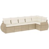  6-dijelni set vrtnih sofa s jastucima bež od poliratana 71 x 62 x 69 cm | shoptok.hr