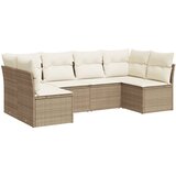 Maison Chic Seti vrtnega pohištva - Vrtna garnitura - Vrtni pohištvo set 6-delna z blazinami bež poli ratan, (21813291) | Shoptok.si