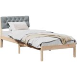  Okvir kreveta s uzglavljem Smeđa i svijetlo siva 75 x 190 cm | shoptok.hr