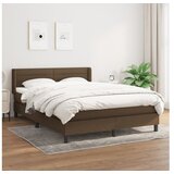 vidaXL Box spring postelja z vzmetnico temno rjav 140x190 cm Cene
